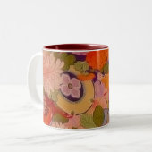 Tasse 2 Couleurs Modèle floral rose kimono (Devant gauche)