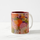 Tasse 2 Couleurs Modèle floral rose kimono (Devant droit)