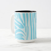 Tasse 2 Couleurs Modèle Zèbre Bleu (Devant gauche)