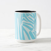 Tasse 2 Couleurs Modèle Zèbre Bleu (Devant droit)