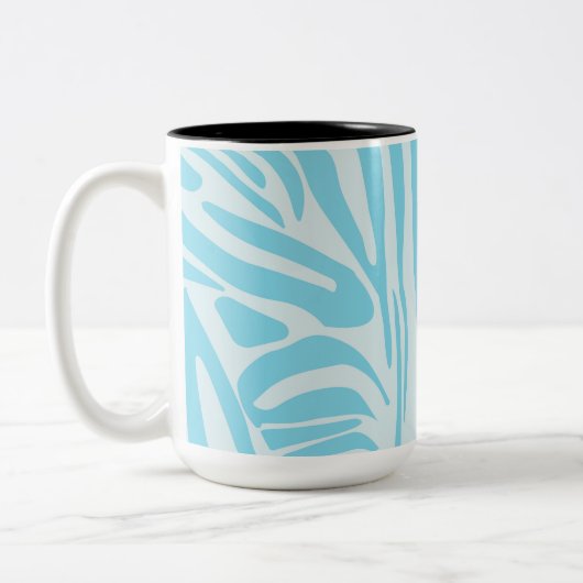 Tasse 2 Couleurs Modèle Zèbre Bleu (Gauche)
