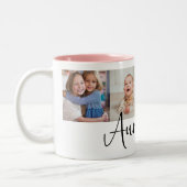 Tasse 2 Couleurs Modern Auntie We Love You 4 Photo Collage  (Gauche)