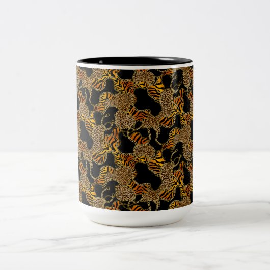 Tasse 2 Couleurs Modern Baroque Glam Animal Print With Chains (Centre)