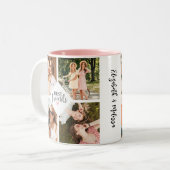 Tasse 2 Couleurs Modern Best Friends Bff Script Photo Collage (Devant gauche)