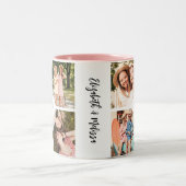 Tasse 2 Couleurs Modern Best Friends Bff Script Photo Collage (Centre)