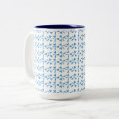Tasse 2 Couleurs Modern Blue Floral Motif (Devant gauche)