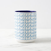 Tasse 2 Couleurs Modern Blue Floral Motif (Centre)