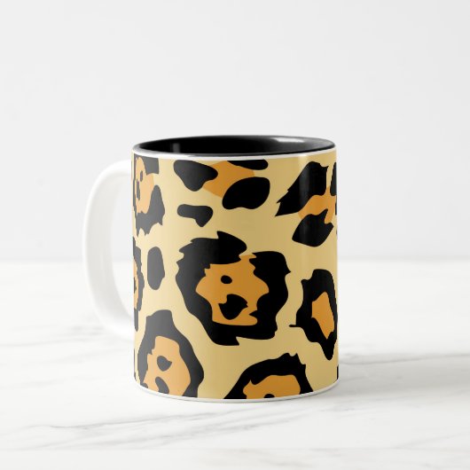 Tasse 2 Couleurs Modern Cheetah Spots Pattern (Devant gauche)