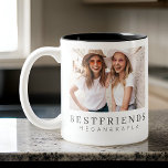 Tasse 2 Couleurs Modern Chic Best Friends BFF Photo<br><div class="desc">Design is composed of fun and playful typographiy with sans serif and serif font. Add a custom photo.</div>