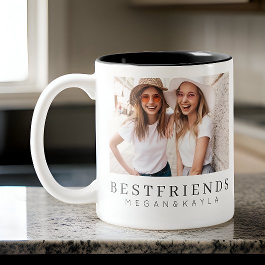 Tasse 2 Couleurs Modern Chic Best Friends BFF Photo