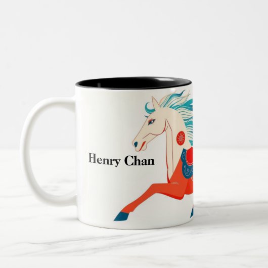 Tasse 2 Couleurs Modern Chinese Zodiac Horse 2026 Personalized (Gauche)