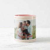 Tasse 2 Couleurs Modern Classic Christmas Photo Elegant (Centre)