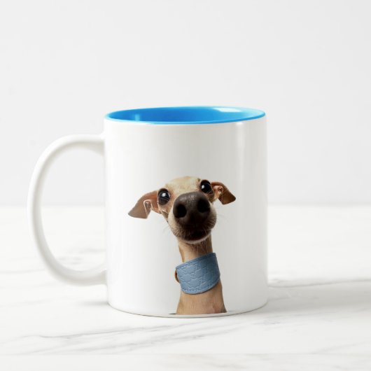 Tasse 2 Couleurs Modern Custom Pet Photo | Meeko (Gauche)