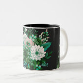 Tasse 2 Couleurs Modern Emerald Floral Garden Wedding Invitation (Devant droit)