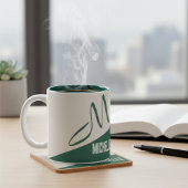 Tasse 2 Couleurs Modern Forest Green & Cream Signature Monogram