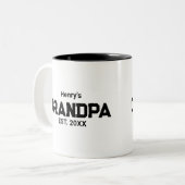 Tasse 2 Couleurs Modern Grandpa Established Est. Name Year (Devant gauche)