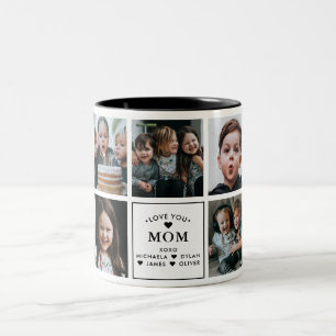 Tasse 2 Couleurs Modern Love You Maman/Maman/Mam/Maman/Autre 9-Phot