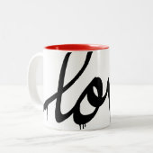 Tasse 2 Couleurs Modern manuscrit Script Love Ajouter Votre Nom (Devant gauche)