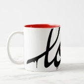Tasse 2 Couleurs Modern manuscrit Script Love Ajouter Votre Nom (Gauche)