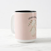 Tasse 2 Couleurs Modern Pastel Pink Bunny (Devant gauche)
