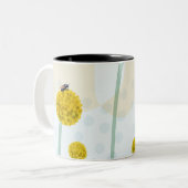 Tasse 2 Couleurs Moderne Abstrait Botanique Jaune Billy Button (Devant gauche)