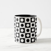 Tasse 2 Couleurs Moderne Abstrait Noir & Blanc (Devant droit)