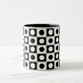 Tasse 2 Couleurs Moderne Abstrait Noir & Blanc (Centre)