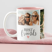 Tasse 2 Couleurs Moderne Best Friends Chic Script Photo