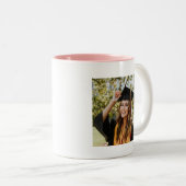 Tasse 2 Couleurs Moderne Chic Graduation Blush Pink Photo (Devant droit)