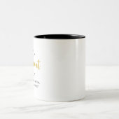 Tasse 2 Couleurs Moderne Élégant Script Or Noir Bonne Retraite (Centre)