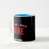 TASSE 2 COULEURS MODERNE ET MODERNE PERSONNALISABLE NOIR VÉRIFIÉ (Devant gauche)