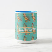 Tasse 2 Couleurs Moderne Floral Boho  (Centre)
