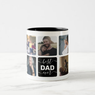 Tasse 2 Couleurs Moderne Meilleur DAD Ever Script Simple 9 Photo Co