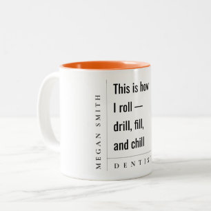 Tasse 2 Couleurs Moderne Minimal Simple Bold Funny Dentist Cadeau