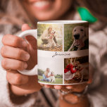 Tasse 2 Couleurs Moderne Personnalisé 10 Photos Collage Chien Blanc<br><div class="desc">Célébrez votre bébé avec cette tasse photo collage.</div>