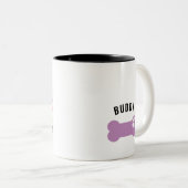 Tasse 2 Couleurs Moderne Rainbow Chien Maman Monogramme (Devant droit)