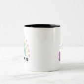 Tasse 2 Couleurs Moderne Rainbow Chien Maman Monogramme (Centre)