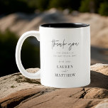 Tasse 2 Couleurs Moderne Simple minimaliste chic Mariage Merci<br><div class="desc">Design est composé de typographie chic moderne avec sans serif et serif police.</div>