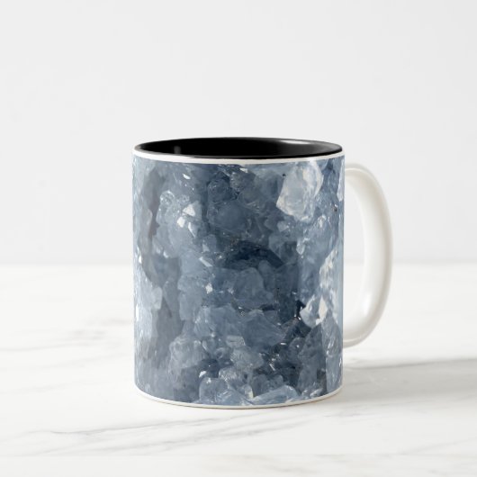 Tasse 2 Couleurs Moderne tendance Blue Celestite Crystal Agate Geod (Devant droit)