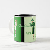 Tasse 2 Couleurs Modes dans vert et le blanc (Devant gauche)