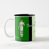 Tasse 2 Couleurs Modes dans vert et le blanc (Gauche)