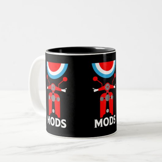 Tasse 2 Couleurs Mods - Mods Et Rockers - Musique Britannique (Devant gauche)