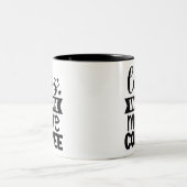 Tasse 2 Couleurs Moins de travail plus de café (Centre)