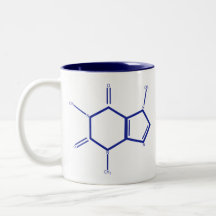Molécule de caféine - bleu