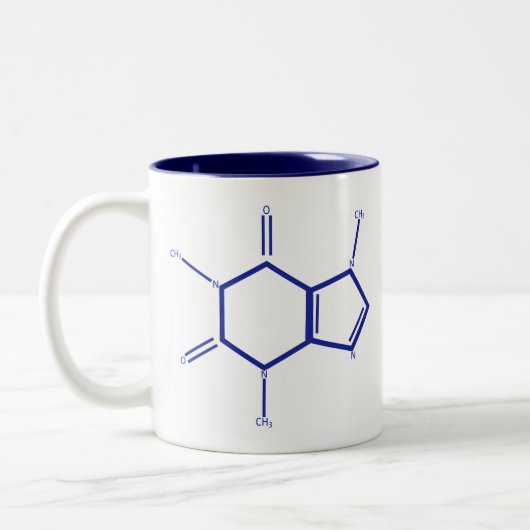 Tasse 2 Couleurs Molécule de caféine - bleu (Gauche)