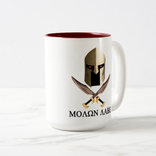 TASSE 2 COULEURS MOLON LABE (Devant droit)