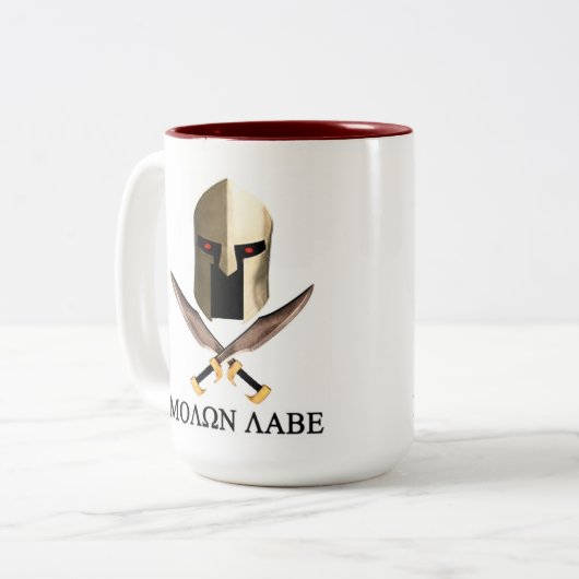 TASSE 2 COULEURS MOLON LABE (Devant gauche)