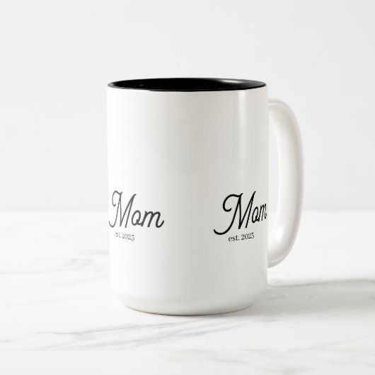 Tasse 2 Couleurs Mom Established Black Script (Devant droit)