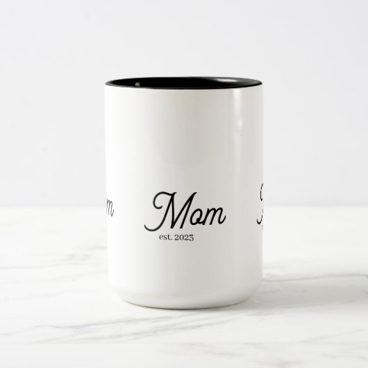 Tasse 2 Couleurs Mom Established Black Script (Centre)