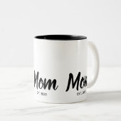 Tasse 2 Couleurs  Mom Established Black Script Custom Year (Devant droit)
